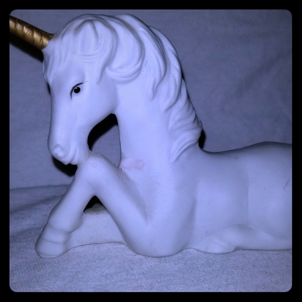 Unicorn ceramic figurine, vintage